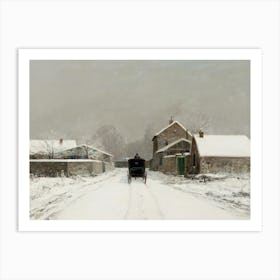 Vintage Winter Village Art Print