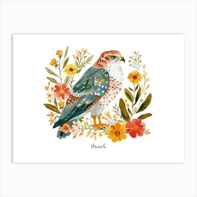 Little Floral Hawk 3 Poster Art Print