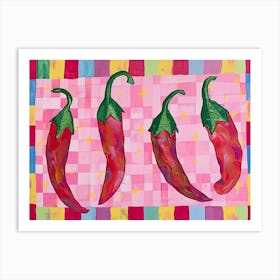 Chillis Pink Checkerboard 3 Art Print