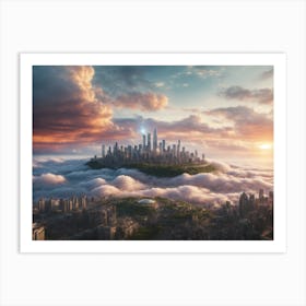 City In The Clouds Art Print