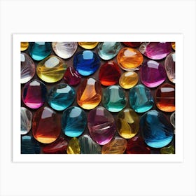 Colorful Glass Pebbles 3 Art Print