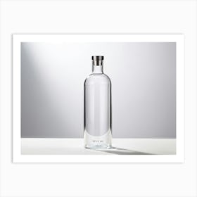 Transparent Glass Bottle Designed With A Minimalistic Rounded Flat Bottom Silhouette The Interior Art Print