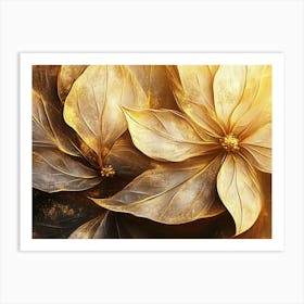 Golden Poinsettia Art Print