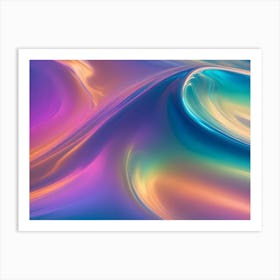 Abstract Background With Swirling, Flowing Lines In Shades Of Purple, Blue, And Orange, Creating A Dynamic And Vibrant Effect Art Print