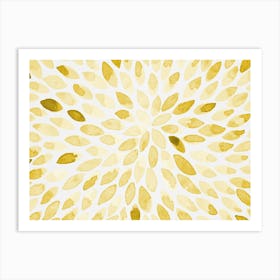 Watercolor Burst Yellow Art Print