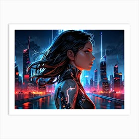 Cyborg Woman Art Print