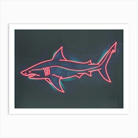 Neon Zebra Shark 2 Art Print