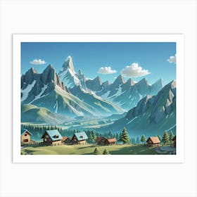 Mountain Village Art Print