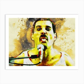 Smudge Of Portrait Freddie Mercury Flamboyan Style Art Print