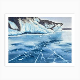 Ice Floes watercolor Art Print