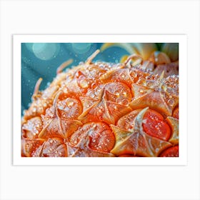 Pineapple With Water Droplets Art Print