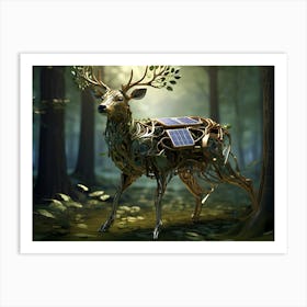 Solar Powered Deer Paintings Art Print Art Print