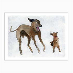 Angry Dogs Art Print