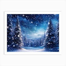 Banner Featuring A Majestic Winter Landscape Blanketed By Pristine Snow Where Magic Snowflakes Gen (1) Art Print