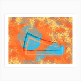 Abstract teal orange painting Art Print