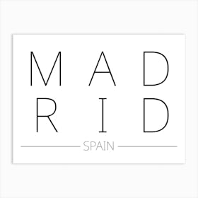 Madrid Spain Typography City Country Word Art Print