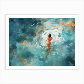 Woman In The Water 2 Art Print