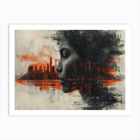 Temporal Resonances: A Conceptual Art Collection. Cityscape 2 Art Print