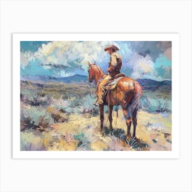 Cowboy In Mojave Desert Nevada 2 Art Print