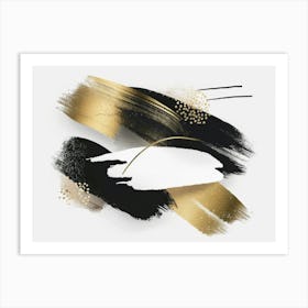 Abstract Gold And Black Painting 48 Art Print