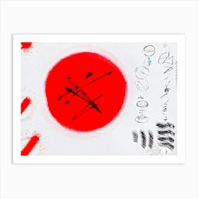 Abstract Digital Painting Featuring A Collection Of Circular And Oval Marks Crisp Handwritten Scrib (2) Art Print