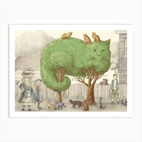 The Cat Topiary Tree Art Print