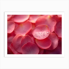 Pink Rose Petals With Water Droplets Art Print