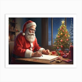 Santa Claus Writing 2 Art Print