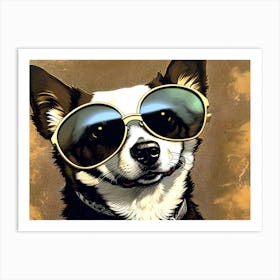 Dog In Sunglasses 1 Art Print