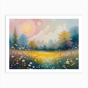 Meadow At Sunset Art Print