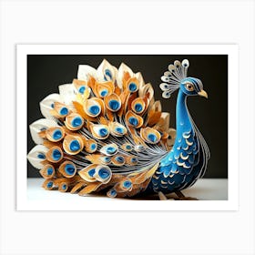 3D Peacock Art Print