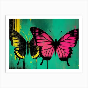 Butterflies In The Rain 4 Art Print