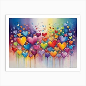 Hearts Of Love 5 Art Print