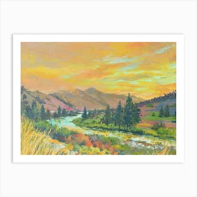 Sunset In The Mountains Art Print