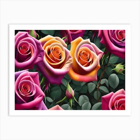 Colorful Roses 3 Art Print