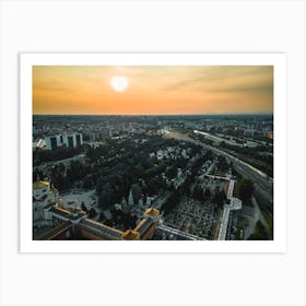 Milan Italy Art Poster Sunset  1 Art Print