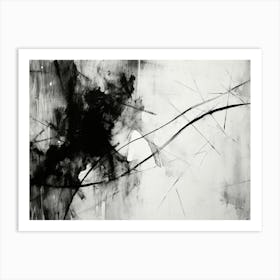 Connection Abstract Black And White 7 Art Print