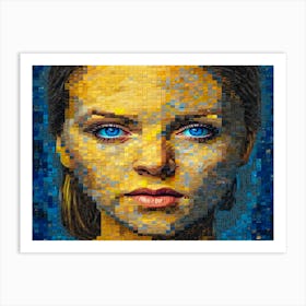 Ukrainian women against the war. Mosaic art. 8 Art Print