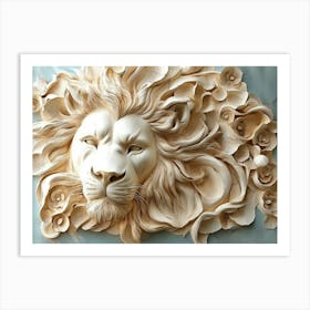 Lion Head Wall Art Art Print