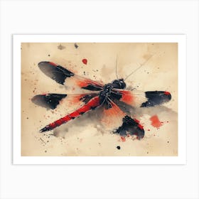 Calligraphic Wonders: Dragonfly Art Print