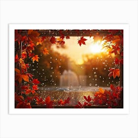 Autumn Themed Frame Showcasing An Explosion Of Vibrant Foliage Hues Ranging From Deep Reds To Warm (4) Art Print