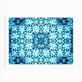 Abstract Pattern Blue Stars 2 Art Print