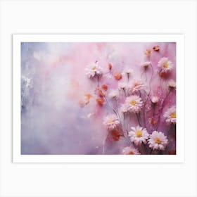 Pink Flowers On A Pink Background Art Print