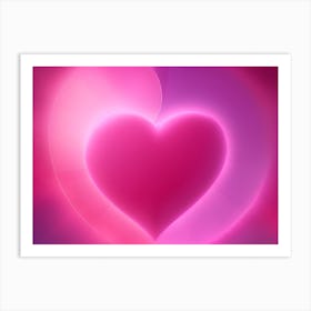 A Glowing Pink Heart Vibrant Horizontal Composition Art Print