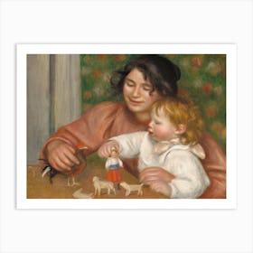 Child With Toys , Gabrielle And The Artist S Son, Jean, Pierre Auguste Renoir Art Print