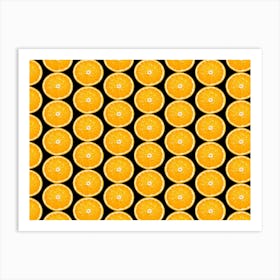 Orange Slices On Black Art Print