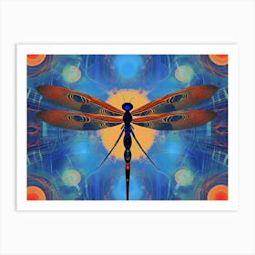 Dragonfly Geometric Wandering Gilder 2 Art Print