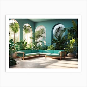 Tropical Living Room Art Print