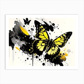 Yellow Butterfly Painting Art Print