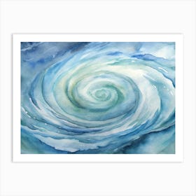 A Minimalist Art Piece Of Spiraling Whirlpools In (1) Art Print